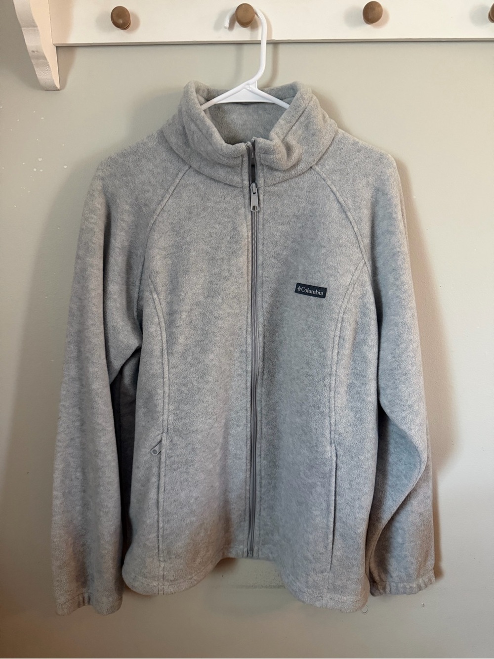 Columbia Women’s Gray Fleece Jacket 2XL Full Zip Zipped Pockets